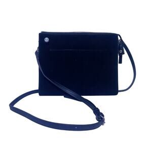 White House Black Market Black Cross Body Purse Partial Suede With Storage Bag